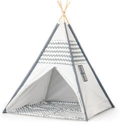 ECOTOYS Gyereksátor, ECOTOYS Wigwam 8112, Tipi, 120 x 120 x 160 cm, fa váz, poliészter borítás, beltéri/kültéri, textil padlóval (TF1236)
