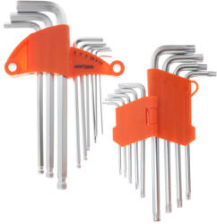 Kraft & Dele Set de chei Allen și TORX cu gaură și bilă 1, 5-10mm T10-T50 18 buc 16662 (KD10297) Cheie imbus