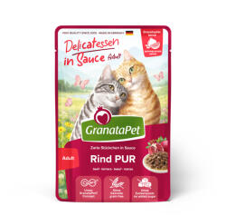 GranataPet 12x100g GranataPet Delicatessen szószban Marha pur nedves macskatáp