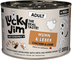  Lucky Jim 24x200g Lucky Jim MINI Adult csirke & máj nedves kutyatáp