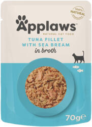 Applaws 12x70g Applaws tonhal & aranydurbincs hallében nedves macskatáp