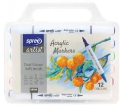 KOH-I-NOOR Marker Triunghiular, 2 Capete, 12 Bucati, Acrilic (KH-SP58186)