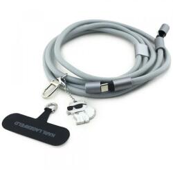 Karl Lagerfeld Cablu Date si Incarcare USB-C - USB-C Karl Lagerfeld Choupette Charm, 100W, 1.5m, Gri (KLCCUCNMSCKIG)