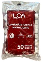 LCA Lumanare Pastila, 8 Ore, 50 Bucati, Alb (LCA-ST8-50B)