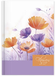 pd Calendar Határidőnapló Period Flowers B/6 heti Violet papír 2027