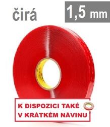 3M VHB 4915-F, grosime 1, 5 mm; bandă acrilică transparentă, dublu adezivă, cu lipire foarte puternică 6 mm x 25 m (7000033123)