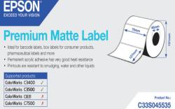 Epson C33S045535 Premium Matte, pentru ColorWorks, 76x127mm, 265 buc. , etichete autocolante albe (C33S045535)
