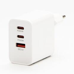 Powerton Adaptor de rețea 65W, 3 porturi, USB-C, USB-A, încărcător GaN 65W (WPCHA65W1)