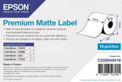 Epson C33S045418 Premium Matte, pentru ColorWorks, 76 mm x 35 m, etichete autoadezive albe (C33S045418)