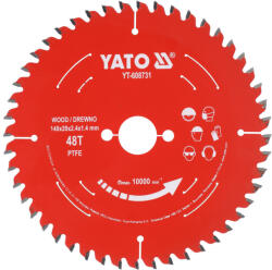 TOYA YT-608731 Keményfém lapkás (TCT) fűrészlap fához, PTFE bevonattal, 140×20 mm, 48 fogú (YT-608731)