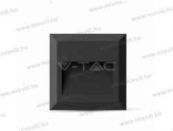 V-TAC SKU-1323 fekete szögletes led lépcső megvilágító 2W 60lm 3000K IP65 V-TAC (1323)