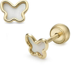 Lisa Jewelry for Kids pillangó gyöngyház belsővel gyerekfülbevaló gömbzárral (JTAG-0277-18) - jutaoraekszer