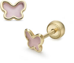 Lisa Jewelry for Kids pillangó rózsaszín belsővel gyerek fülbevaló gömb zárral (JTAG-0303-18) - jutaoraekszer
