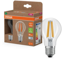 OSRAM Superstar+ LED fényforrás (izzó), classic forma, átlátszó üveg búra, E27 foglalat, 7, 2W, 1521lm, 4000K semleges fehér filament 2db-os csomag ( 4099854259838 ) (4099854259838)