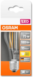 OSRAM Star LED fényforrás (izzó) körte forma átlátszó üveg búra, E27 foglalat, 7, 5W, 1055lm, 2700K meleg fehér ( 4058075112360 ) (4058075112360)