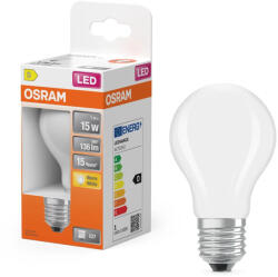 OSRAM Star LED fényforrás (izzó), classic forma, matt plasztik búra, E27 foglalat, 1W, 136lm, 2700K meleg fehér ( 4099854466014 ) (4099854466014)