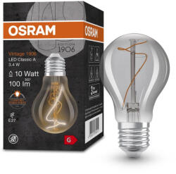OSRAM Vintage 1906 LED fényforrás (izzó), classic forma, üveg búra, füstszínű E27 foglalat, 3, 4W, 100lm, 1800K extra meleg fehér ( 4058075760912 ) (4058075760912)