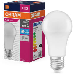 OSRAM Value LED fényforrás (izzó), classic forma, matt plasztik búra, E27 foglalat, 10W, 1055lm, 6500K hideg fehér ( 4099854109935 ) (4099854109935)