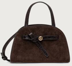 Tory Burch női velúrbőr vászontáska Romy Small Bauletto - barna Univerzális méret