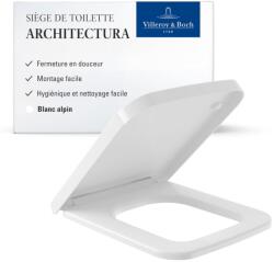 Villeroy & Boch Architectura WC-ülőke duroplast, négyzetes, softclose, levehető - fényes Alpine White