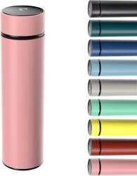 Homealexa vákuum termoszpalack LED hőmérséklet-kijelzővel, rózsaszín - 500 ml