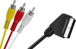  KPO2716-1, 5 Euro scart - 3RCA kábel, 1, 5m