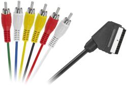 Cabletech Euro scart - 6RCA kábel, 1, 2m (KPO2711-1,2)