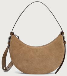 Tory Burch keresztpántos táska női velúrbőr Romy Half Moon - bézs Univerzális méret