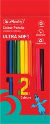 Herlitz Creioane colorate triunghiulare HERLITZ Ultra Soft, 12 culori/set