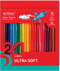 Herlitz Creioane colorate triunghiulare HERLITZ Ultra Soft, 24 culori/set