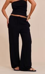 Prettylittlething Fekete Széles Klasszikus Egyenes Szárú Nadrág Prettylittlething 36