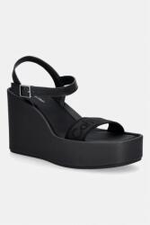Calvin Klein éksarkú szandál WEDGE 70 SNDL WEBBING LTH - fekete Női 41