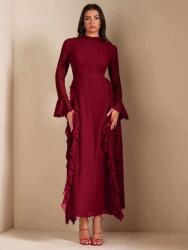Shein Bordó Maxi Ruha Hosszú Ujjú Fodros Shein 38