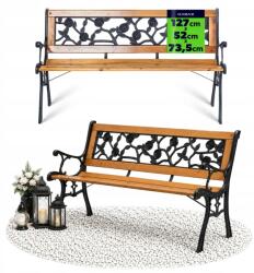 Kadax Temetői Pad 127 cm Temetői Pad Háttámlával Fa (K10061)