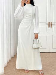 Shein Fehér Ruha Maxi Egyenes Álló Hosszú Ujjú Fodros Shein 36