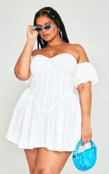Prettylittlething Fehér Áttört Mini Klasszikus Ruha Spanyol Prettylittlething 50