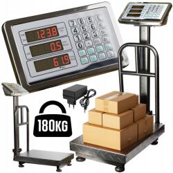Black Platform Mérleg Elektronikus Tároló 180KG Vezeték Nélküli Akkumulátoros (51011)
