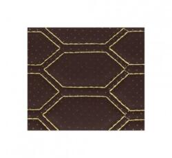 ALM Material piele eco hexagon cu gaurele maro/cusatura bej (ALM 040621-60)