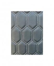 ALM Material piele eco tapiterie hexagon negru /cusatura gri (ALM 210923-8)