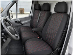 ALM Set huse scaune fata piele dedicate Mercedes Sprinter 2006-2018 3 locuri ( 2+1 ) Â® ALM (ALM 140717-6)