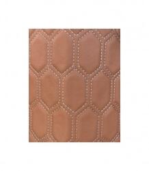 ALM Material piele eco tapiterie hexagon maro /cusatura gri (ALM 210923-9)