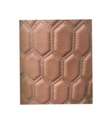 ALM Material piele eco tapiterie hexagon cu gaurele maro/cusatura gri (ALM 210923-6)