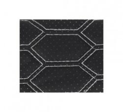 ALM Material piele eco Negru cu gaurele model hexagon / cusatura Gri (ALM 040621-59)