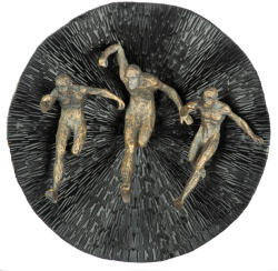  „Runners bronz színű, műgyanta, fali dekoráció - 39 cm (59652)