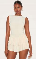 Prettylittlething Világos Bézs Overál Nyitott Vállú Ruha Prettylittlething 38