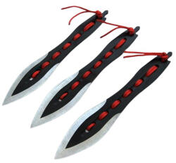 Depox Set trei cutite de aruncat DEPOX®, Anarchy Blades, otel inoxidabil, negru, 19 cm, teaca inclusa (2474)