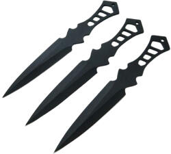 Depox Set trei cutite de aruncat DEPOX®, Anarchy Way, otel inoxidabil, negru, 19 cm, teaca inclusa (2472)