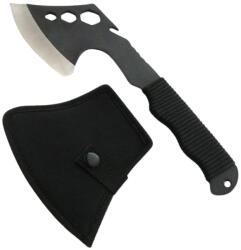 Depox Topor DEPOX®, Little Viking, otel inoxidabil, negru, 26 cm, teaca inclusa (2470)