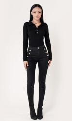 Nina Carter Blugi dama negri slim cu nasturi Nina Carter P217-8A M9 (P217-8ABLACK-38)