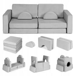 Ecotoys Nagy, moduláris, 10 részes gyermek kanapé Ecotoys - szürke, levehető huzatokkal (TMSRT-15 GRAY)